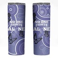Australia Stomach Cancer Awareness Skinny Tumbler No One Fights Alone Aboriginal Art