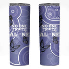 Australia Stomach Cancer Awareness Skinny Tumbler No One Fights Alone Aboriginal Art