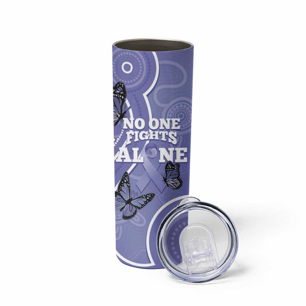 Australia Stomach Cancer Awareness Skinny Tumbler No One Fights Alone Aboriginal Art
