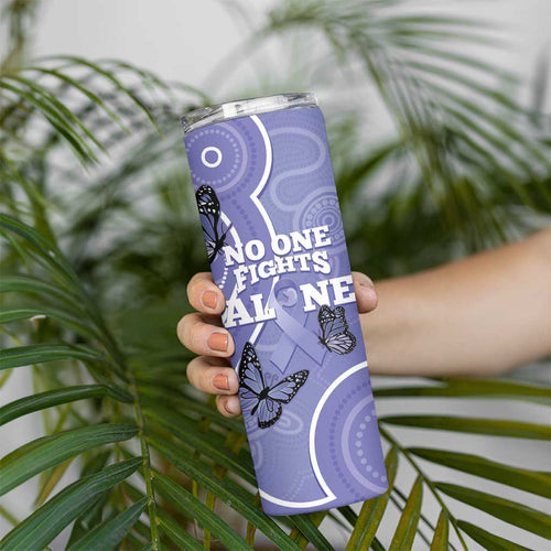 Australia Stomach Cancer Awareness Skinny Tumbler No One Fights Alone Aboriginal Art