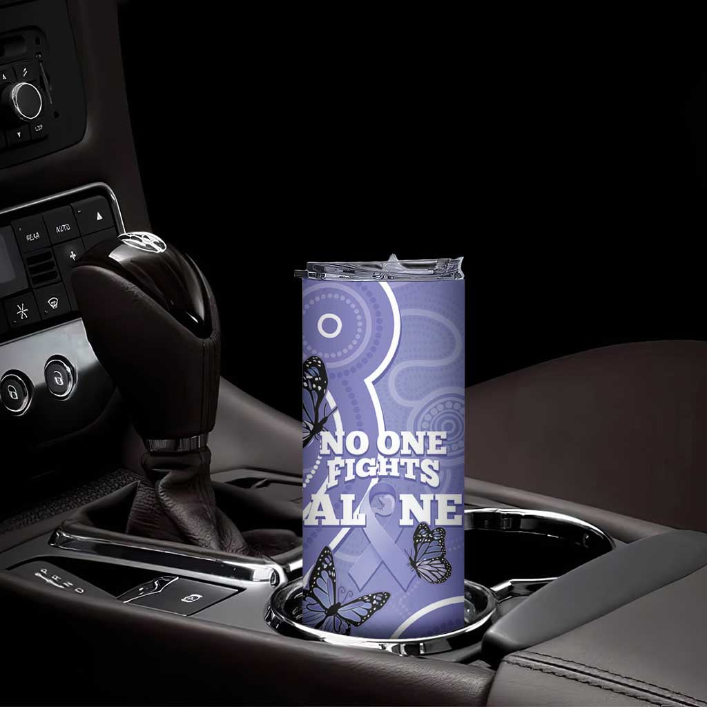 Australia Stomach Cancer Awareness Skinny Tumbler No One Fights Alone Aboriginal Art