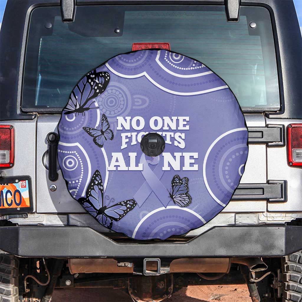 Australia Stomach Cancer Awareness Spare Tire Cover No One Fights Alone Aboriginal Art