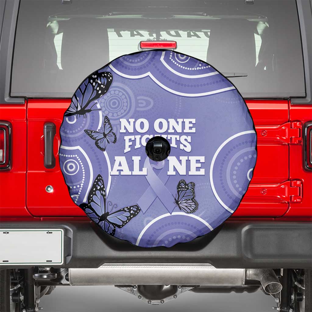 Australia Stomach Cancer Awareness Spare Tire Cover No One Fights Alone Aboriginal Art