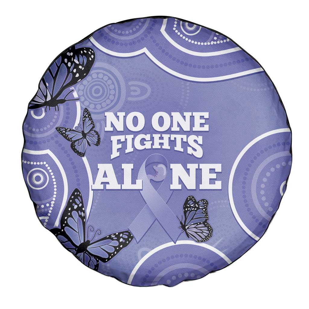 Australia Stomach Cancer Awareness Spare Tire Cover No One Fights Alone Aboriginal Art