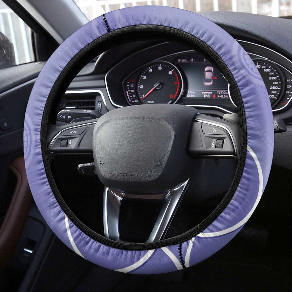 Australia Stomach Cancer Awareness Steering Wheel Cover No One Fights Alone Aboriginal Art