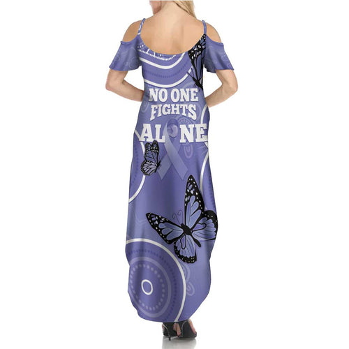 Australia Stomach Cancer Awareness Summer Maxi Dress No One Fights Alone Aboriginal Art