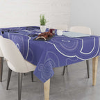 Australia Stomach Cancer Awareness Tablecloth No One Fights Alone Aboriginal Art