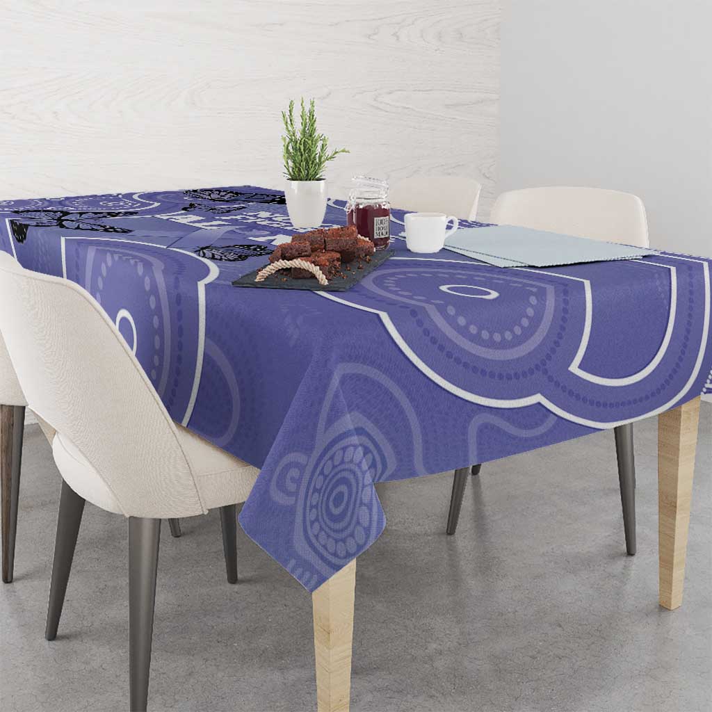 Australia Stomach Cancer Awareness Tablecloth No One Fights Alone Aboriginal Art
