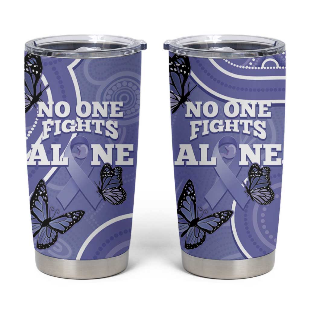Australia Stomach Cancer Awareness Tumbler Cup No One Fights Alone Aboriginal Art
