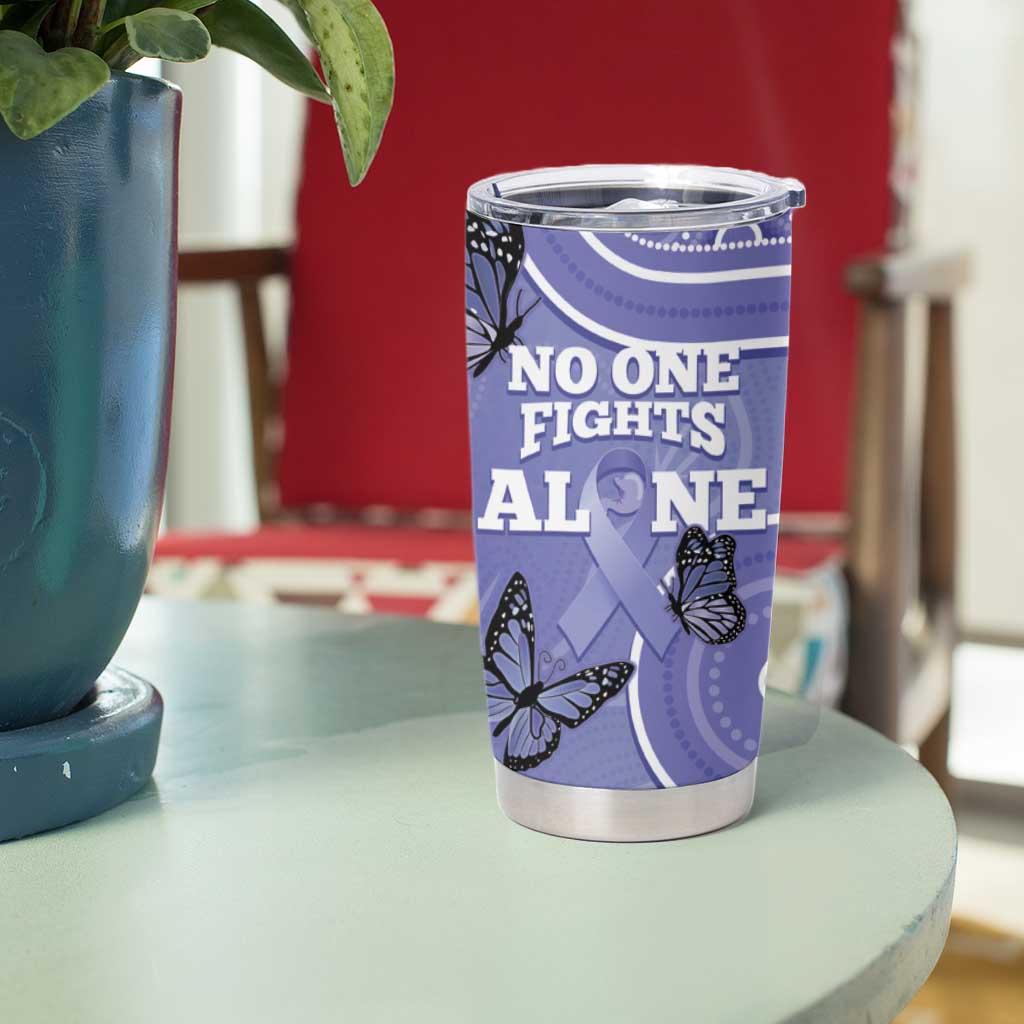 Australia Stomach Cancer Awareness Tumbler Cup No One Fights Alone Aboriginal Art