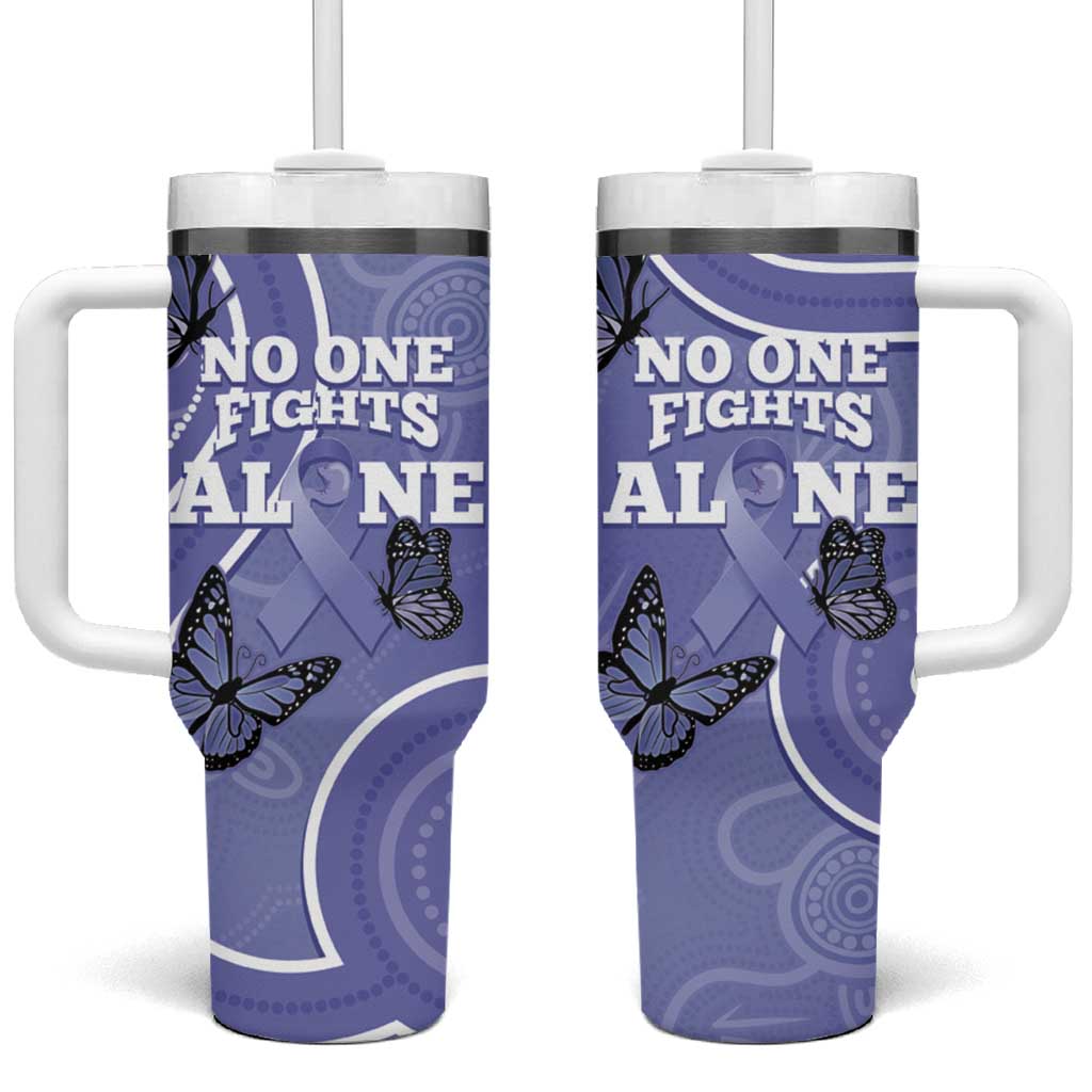 Australia Stomach Cancer Awareness Tumbler With Handle No One Fights Alone Aboriginal Art
