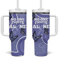 Australia Stomach Cancer Awareness Tumbler With Handle No One Fights Alone Aboriginal Art