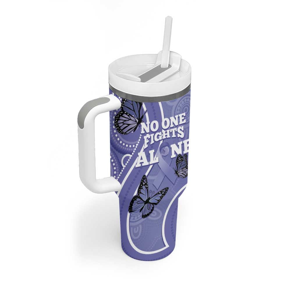 Australia Stomach Cancer Awareness Tumbler With Handle No One Fights Alone Aboriginal Art