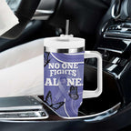 Australia Stomach Cancer Awareness Tumbler With Handle No One Fights Alone Aboriginal Art