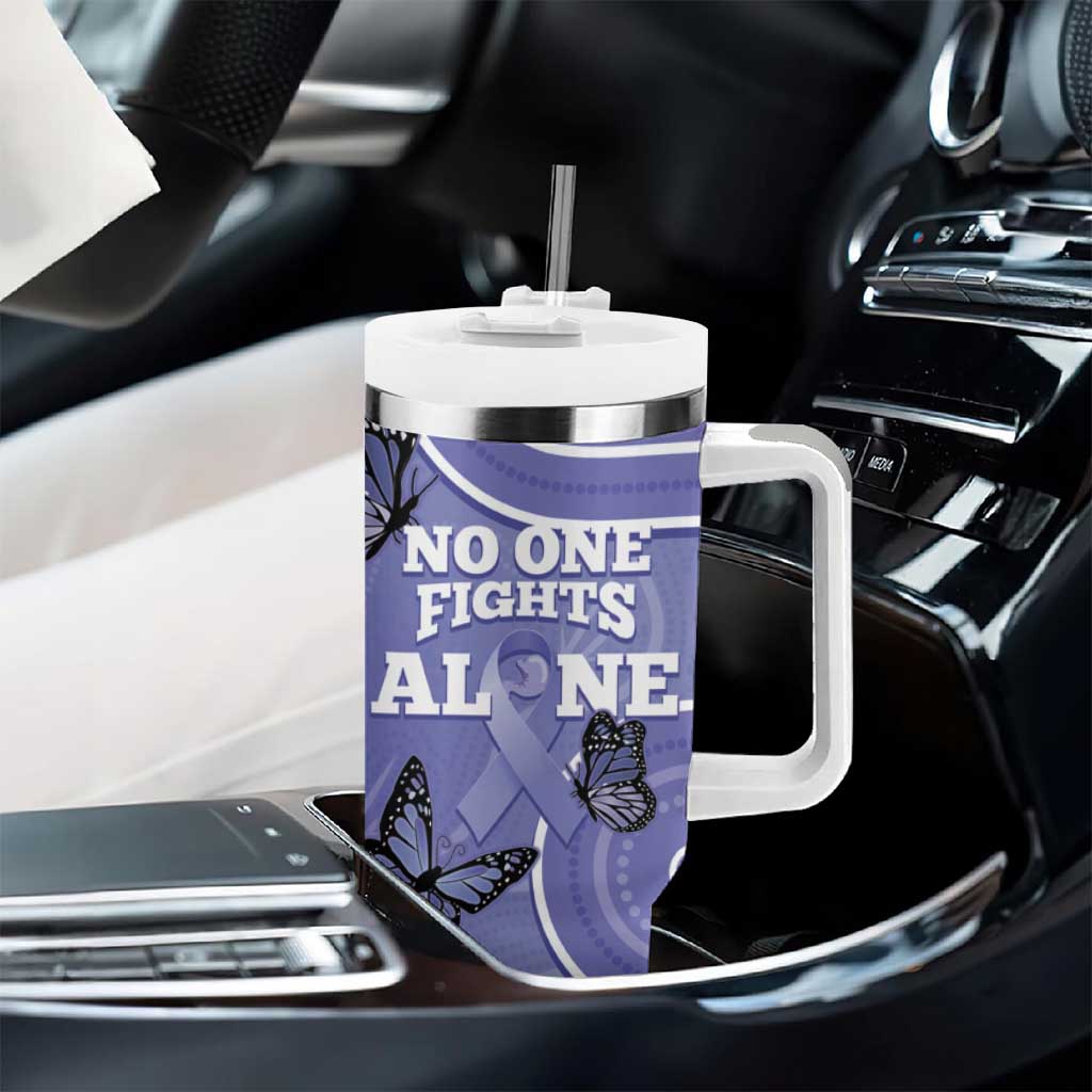 Australia Stomach Cancer Awareness Tumbler With Handle No One Fights Alone Aboriginal Art