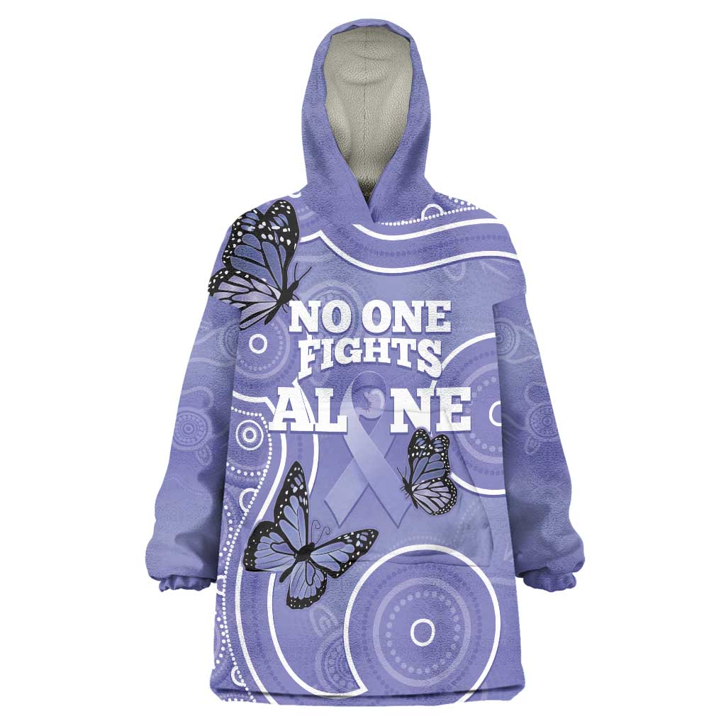 Australia Stomach Cancer Awareness Wearable Blanket Hoodie No One Fights Alone Aboriginal Art