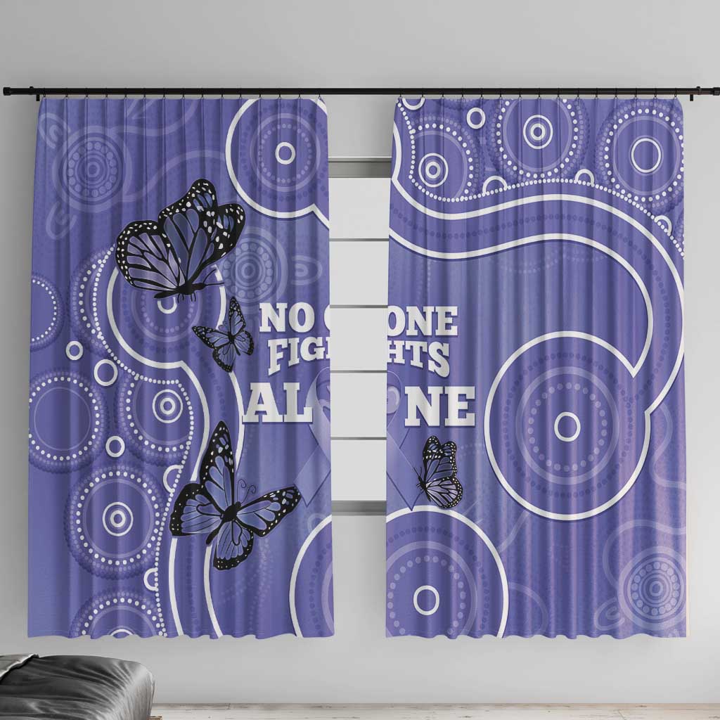 Australia Stomach Cancer Awareness Window Curtain No One Fights Alone Aboriginal Art