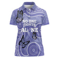 Australia Stomach Cancer Awareness Women Polo Shirt No One Fights Alone Aboriginal Art