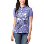 Australia Stomach Cancer Awareness Women Polo Shirt No One Fights Alone Aboriginal Art