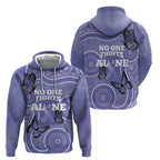 Australia Stomach Cancer Awareness Zip Hoodie No One Fights Alone Aboriginal Art