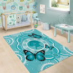 Australia Cervical Cancer Awareness Month Area Rug Brave Strong Butterfly Aboriginal Art