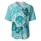 Australia Cervical Cancer Awareness Month Baseball Jersey Brave Strong Butterfly Aboriginal Art