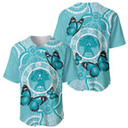 Australia Cervical Cancer Awareness Month Baseball Jersey Brave Strong Butterfly Aboriginal Art
