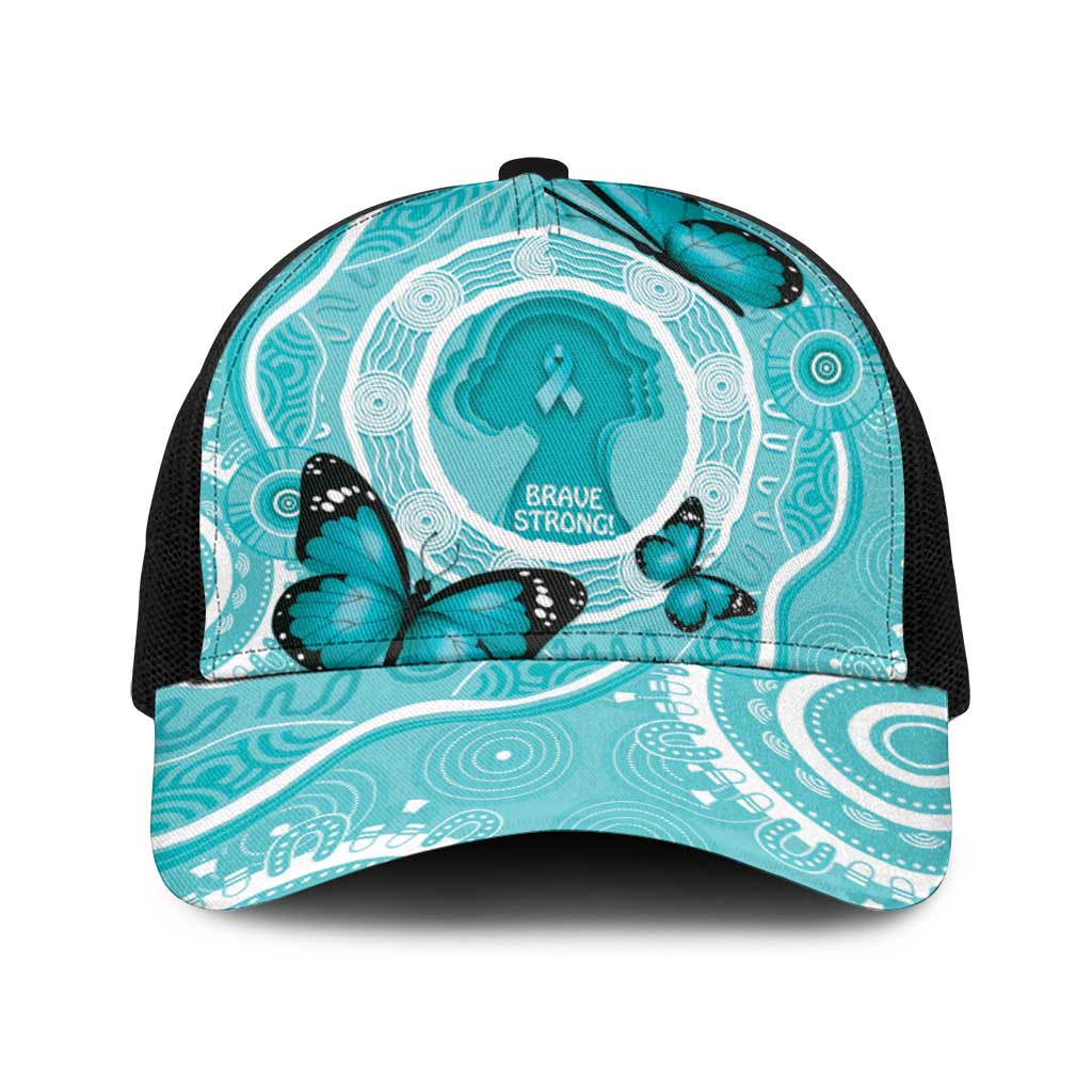 Australia Cervical Cancer Awareness Baseball Net Cap Aboriginal Brave Strong Butterfly - Aussie Hoodie