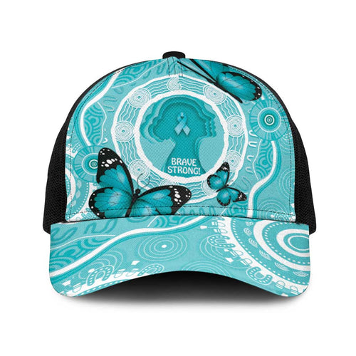 Australia Cervical Cancer Awareness Baseball Net Cap Aboriginal Brave Strong Butterfly - Aussie Hoodie