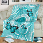 Australia Cervical Cancer Awareness Month Blanket Brave Strong Butterfly Aboriginal Art