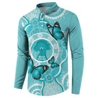 Australia Cervical Cancer Awareness Month Button Sweatshirt Brave Strong Butterfly Aboriginal Art