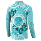 Australia Cervical Cancer Awareness Month Button Sweatshirt Brave Strong Butterfly Aboriginal Art