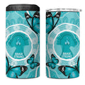Australia Cervical Cancer Awareness Month 4 in 1 Can Cooler Tumbler Brave Strong Butterfly Aboriginal Art