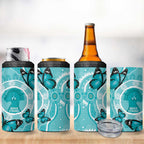 Australia Cervical Cancer Awareness Month 4 in 1 Can Cooler Tumbler Brave Strong Butterfly Aboriginal Art
