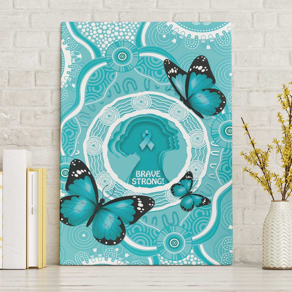 Australia Cervical Cancer Awareness Month Canvas Wall Art Brave Strong Butterfly Aboriginal Art