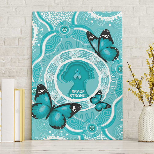 Australia Cervical Cancer Awareness Month Canvas Wall Art Brave Strong Butterfly Aboriginal Art