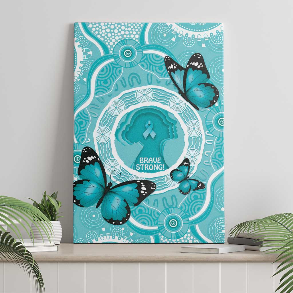 Australia Cervical Cancer Awareness Month Canvas Wall Art Brave Strong Butterfly Aboriginal Art