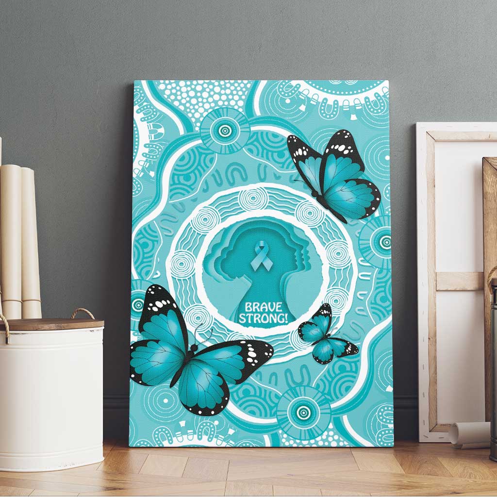 Australia Cervical Cancer Awareness Month Canvas Wall Art Brave Strong Butterfly Aboriginal Art