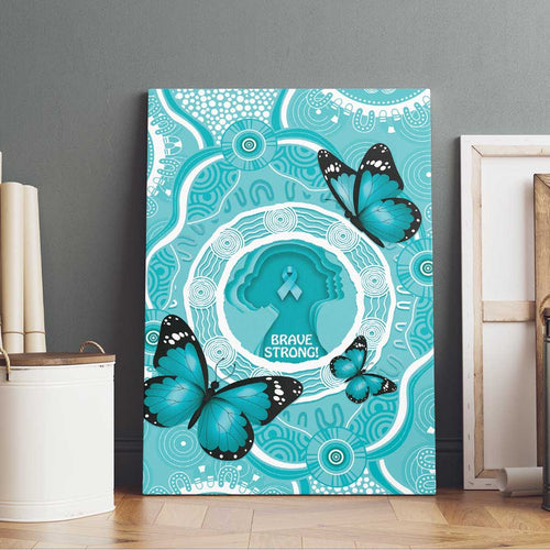 Australia Cervical Cancer Awareness Month Canvas Wall Art Brave Strong Butterfly Aboriginal Art