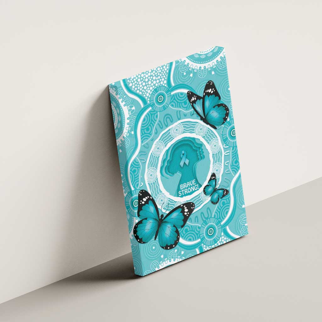 Australia Cervical Cancer Awareness Month Canvas Wall Art Brave Strong Butterfly Aboriginal Art