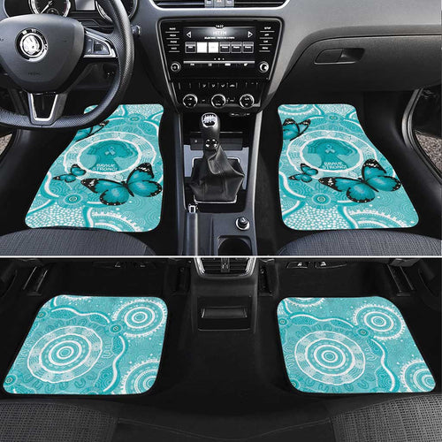 Australia Cervical Cancer Awareness Month Car Mats Brave Strong Butterfly Aboriginal Art