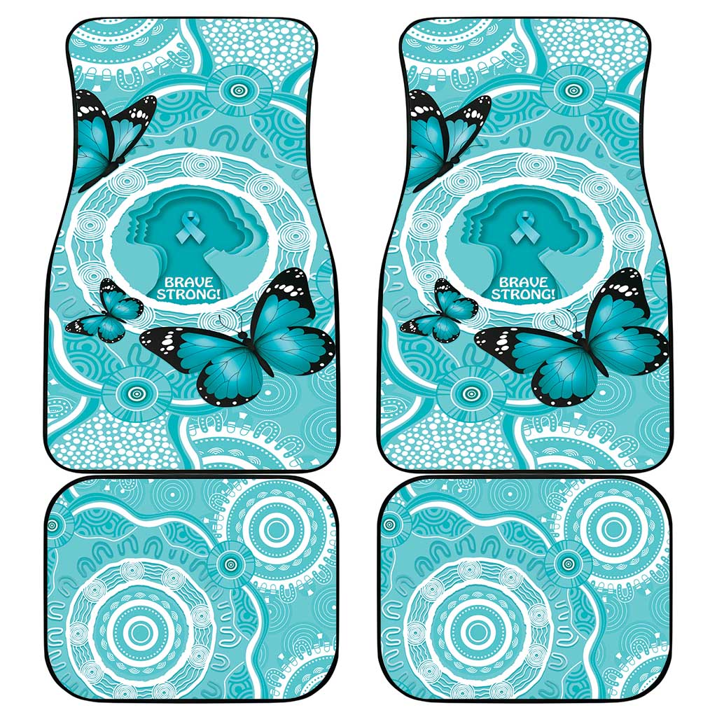 Australia Cervical Cancer Awareness Month Car Mats Brave Strong Butterfly Aboriginal Art
