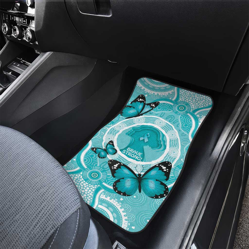 Australia Cervical Cancer Awareness Month Car Mats Brave Strong Butterfly Aboriginal Art