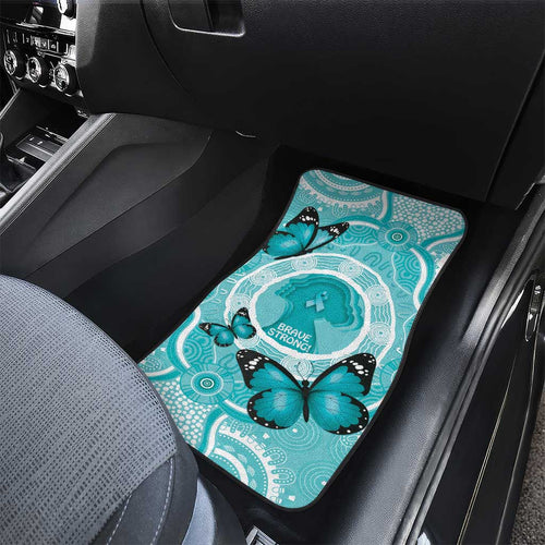Australia Cervical Cancer Awareness Month Car Mats Brave Strong Butterfly Aboriginal Art