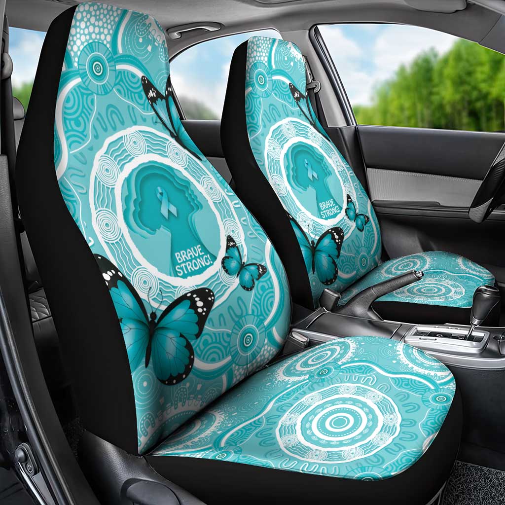 Australia Cervical Cancer Awareness Month Car Seat Cover Brave Strong Butterfly Aboriginal Art