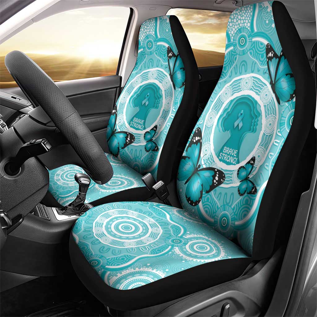 Australia Cervical Cancer Awareness Month Car Seat Cover Brave Strong Butterfly Aboriginal Art