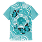 Australia Cervical Cancer Awareness Month Family Matching Long Sleeve Bodycon Dress and Hawaiian Shirt Brave Strong Butterfly Aboriginal Art