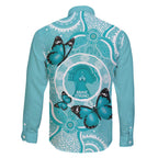 Australia Cervical Cancer Awareness Month Family Matching Summer Maxi Dress and Hawaiian Shirt Brave Strong Butterfly Aboriginal Art