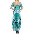 Australia Cervical Cancer Awareness Month Family Matching Summer Maxi Dress and Hawaiian Shirt Brave Strong Butterfly Aboriginal Art
