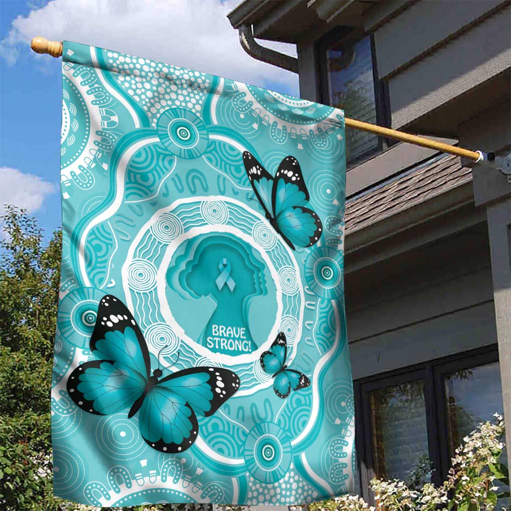 Australia Cervical Cancer Awareness Month Garden Flag Brave Strong Butterfly Aboriginal Art